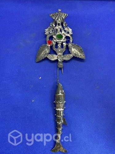 Antiguo Tupo Prendedor de Chal, Plata articulado