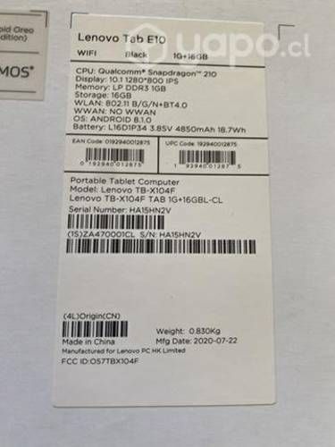 Tablet Lenovo TAB E10 10.1"