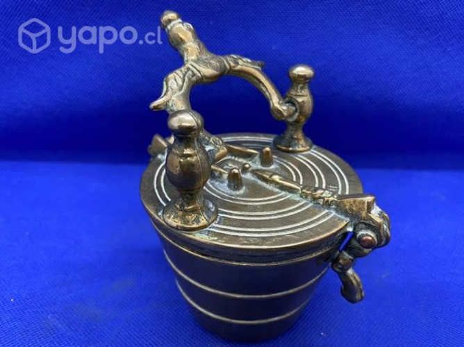 Antiguo Ponderal pesa vasos anidados Bronce sellad