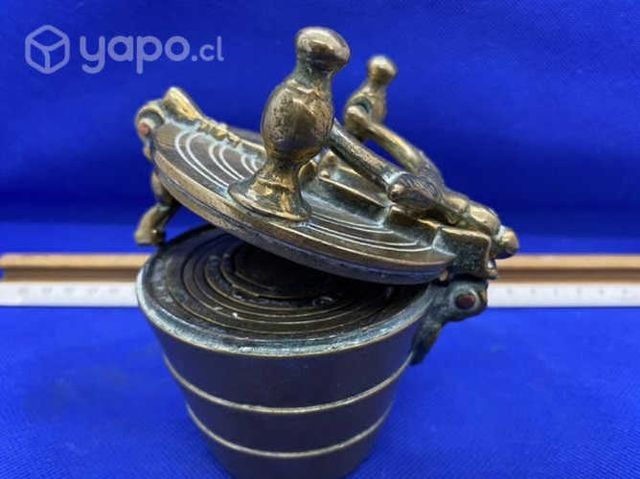 Antiguo Ponderal pesa vasos anidados Bronce sellad