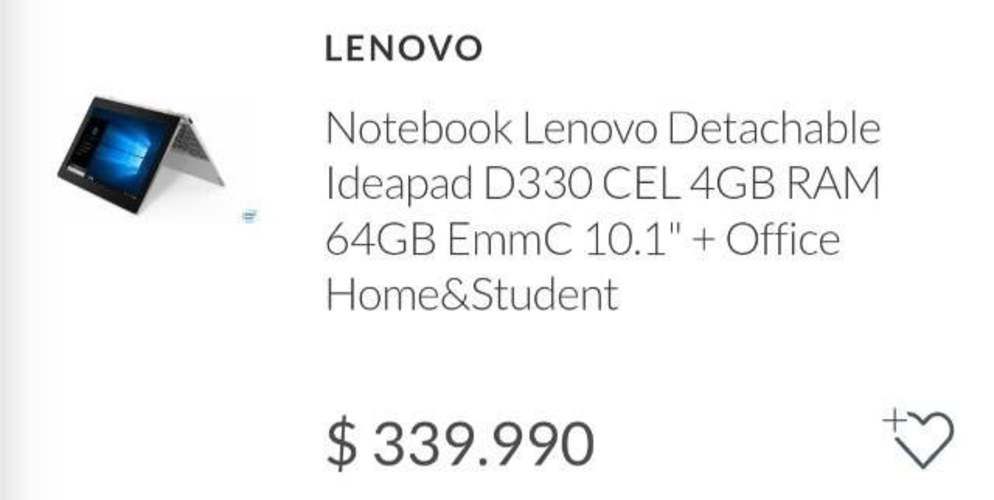 Notebook Lenovo d330