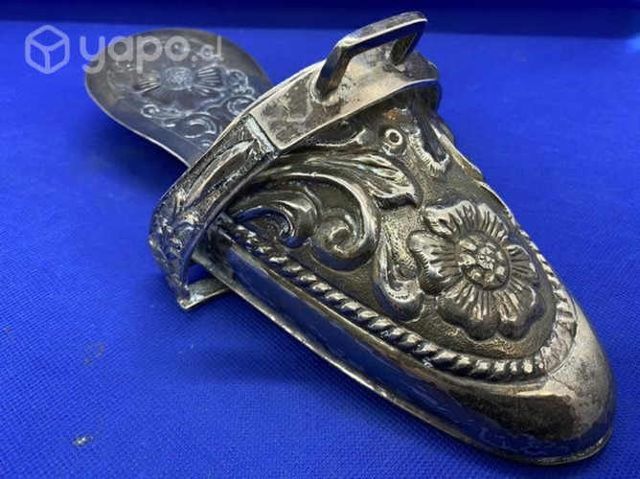 Antiguo estribo de Plata sólida 925 hecho a mano