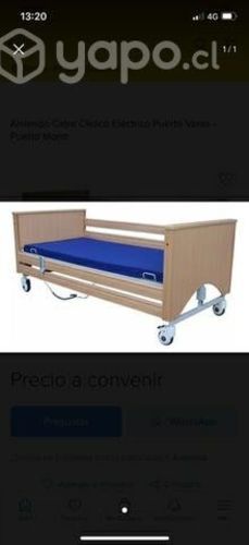 Catre clínico eléctrico en arriendo