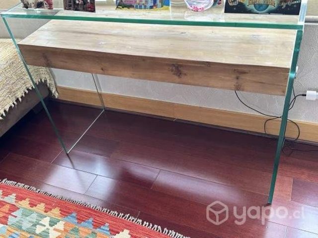 Arrimo corchete vidrio y madera, poco uso