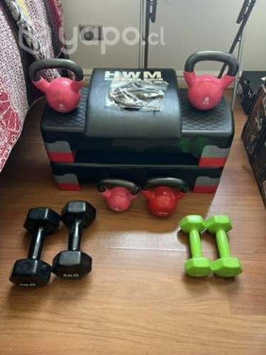 Variedad artículos gimnasio