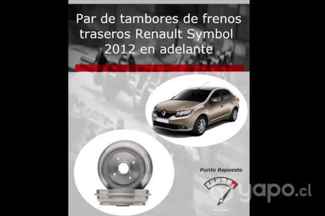 Par de tambores de frenos Rental Symbol 2012 -