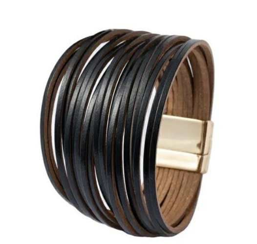 Lindas pulseras de cuero genuino