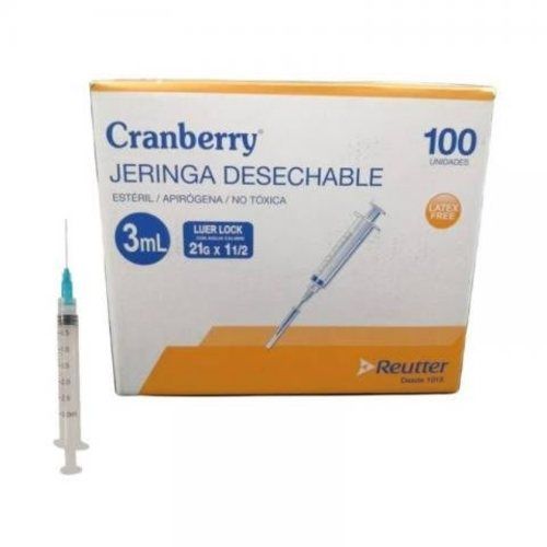 Caja de Jeringa Desechable 3 ml Aguja 21G x 1 1/2