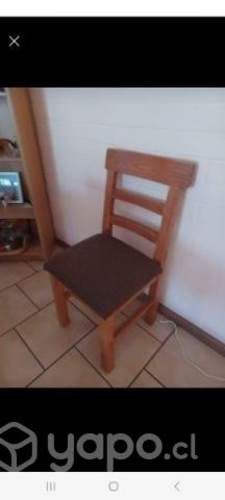 Comedor rustico 6 sillas tapizado color cafe