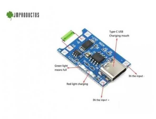 Modulo Cargador Bateria Bms De Litio Tipo C Usb 1a