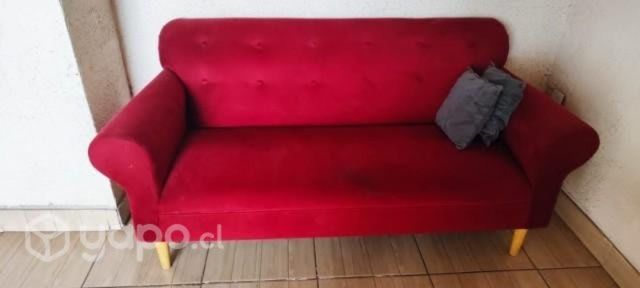 Sofá rojo 3 cuerpos