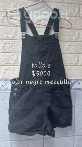 Jardinera corta negra mujer talla s