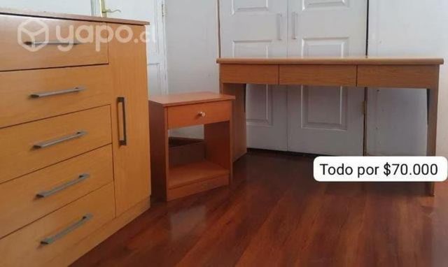 Kit escritorio, cómoda y velador