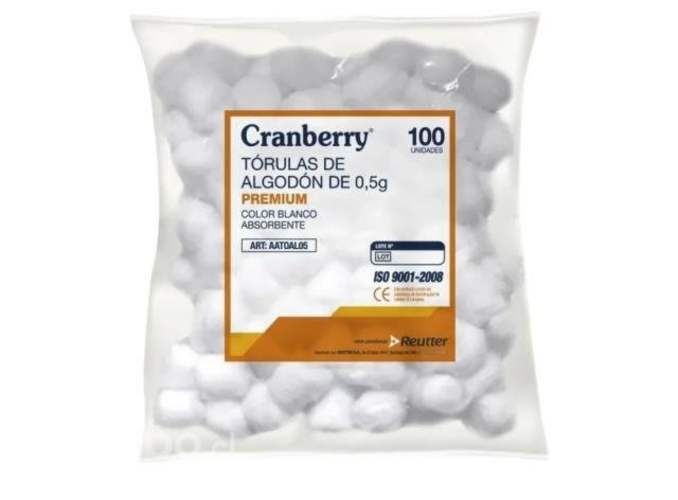 Tórulas de algodon 0,5 gr bolsa 100 un