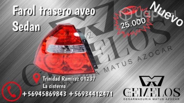 Farol trasero Chevrolet Aveo sedan