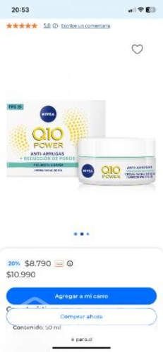 Crema Nivea Facial Antiarrugas Q10 Power Día Fps20