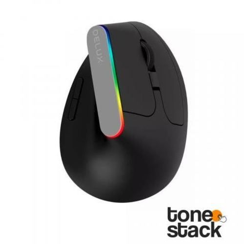 DELUX M618C Mouse Ergonomico Vertical Rgb Receptor