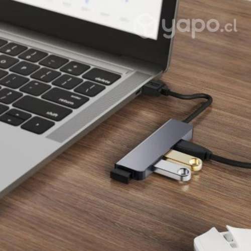 Adaptador Hub Usb 3,0 4en1 5 GBPS Plateado