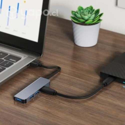 Adaptador Hub Usb 3,0 4en1 5 GBPS Plateado