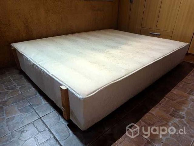 Cama dos plazas Rosen+cubre colchón+faldón