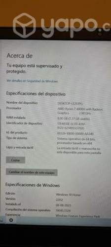 Lenovo IdepadGaming3 Ryzen 7 4800H Gtx1650 8Gb Ram