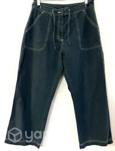 Jeans Cargo No Elástico Marca H&m Talla 40 Negro