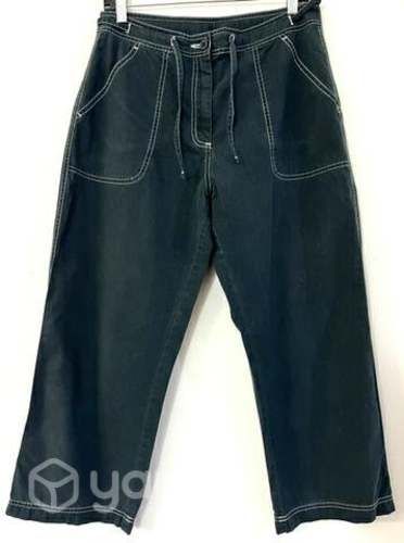 Jeans Cargo No Elástico Marca H&m Talla 40 Negro