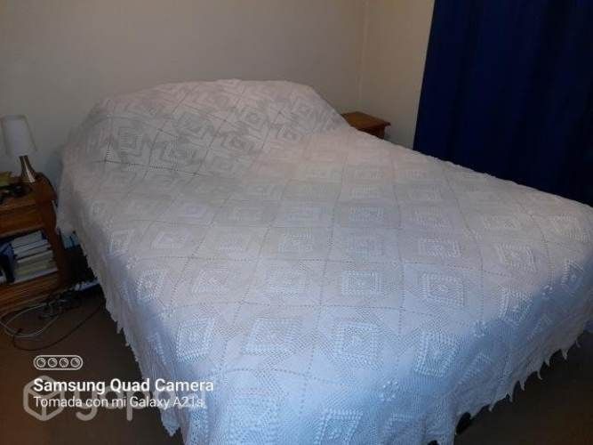 Cubrecama crochet 2 plazas color blanco
