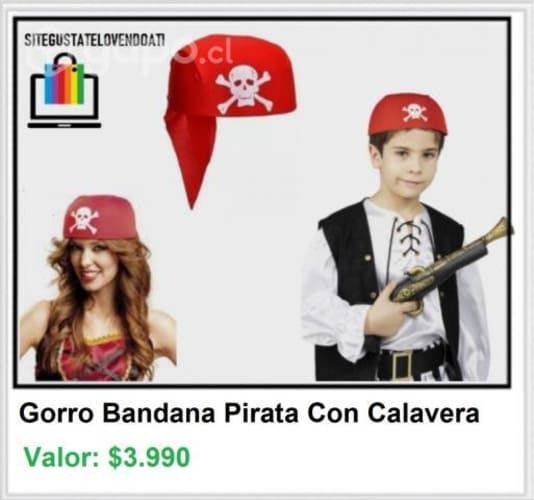 Gorro Bandana Pirata con Calavera Unisex
