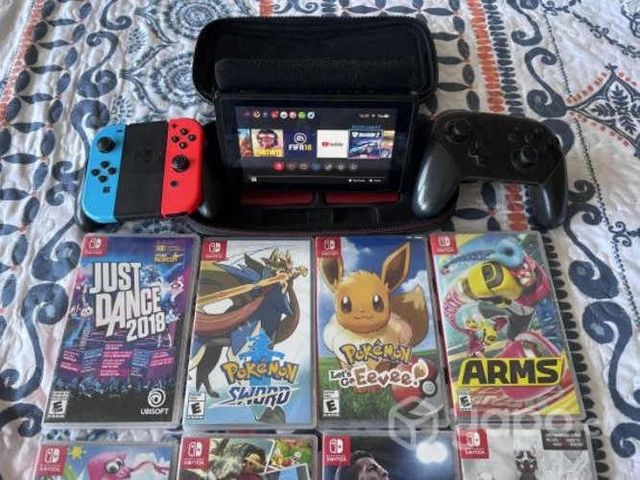 Nintendo switch casi nueva con juegos y accesorios