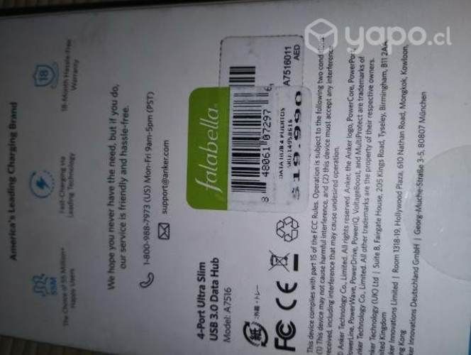 Puerto data 4 USB nuevo