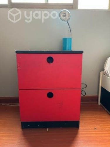 Velador MDF blanco negro y rojo