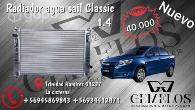 Radiador de agua Chevrolet Sail