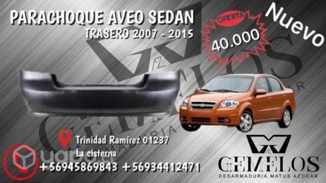 Parachoque trasero Chevrolet aveo sedan