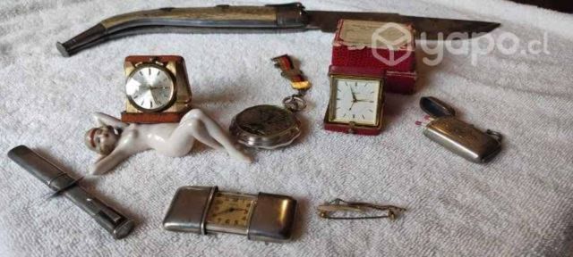 Relojes suizos antiguos y otros objetos de plata
