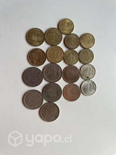 Conjunto monedas antiguas 20 centavos 10 centésimo