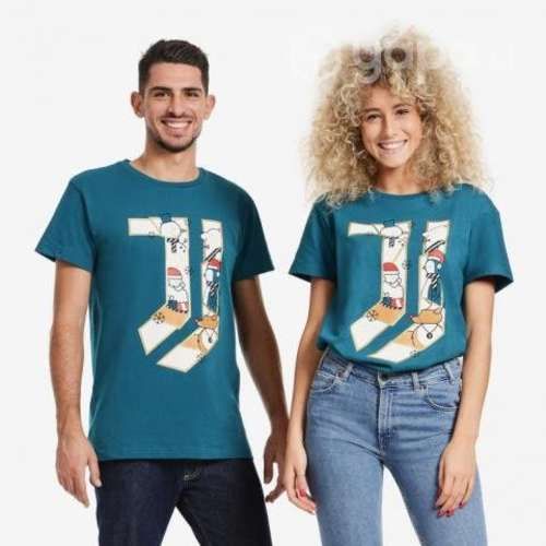 Polera Juventus Logo Fantasia Navideña