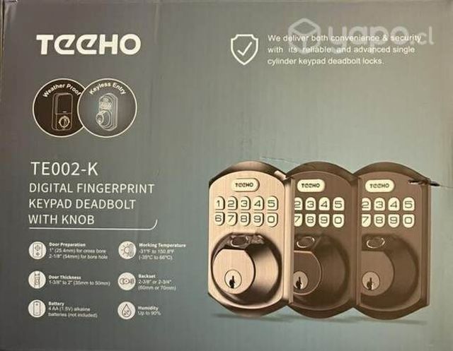 Chapa puerta electrónica con huella y manilla