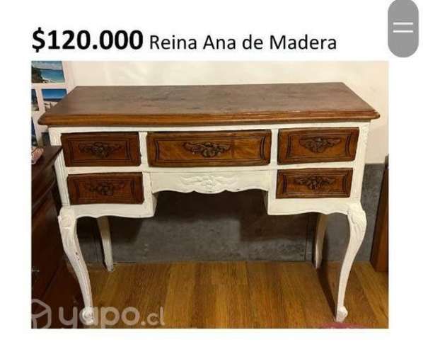 Arrimo o tocador antiguo reina Ana de Madera