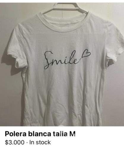 Polera blanca talla M