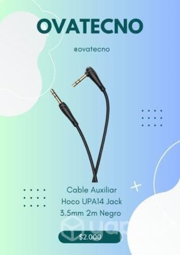 Cable Auxiliar Hoco UPA14 Jack 3.5mm 2m Negro
