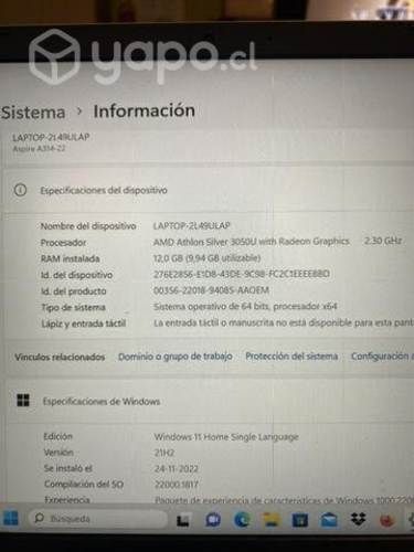 Notebook acer aspire 3