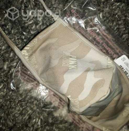 Mascarillas Cubrebocas Pink Victoria Secre Beige