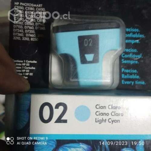 Tintas HP 02 colores originales