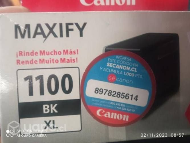 Tinta Canon 1100bk xl black original de alta