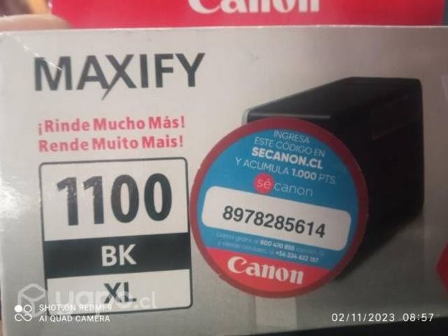 Tinta Canon 1100bk xl black original de alta