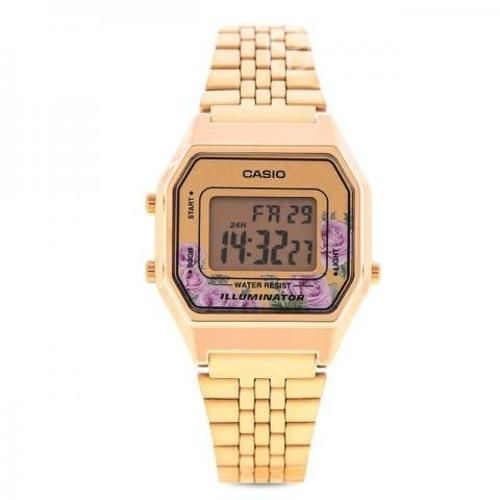 Reloj Casio La-680wga-4c Floreado Dorado