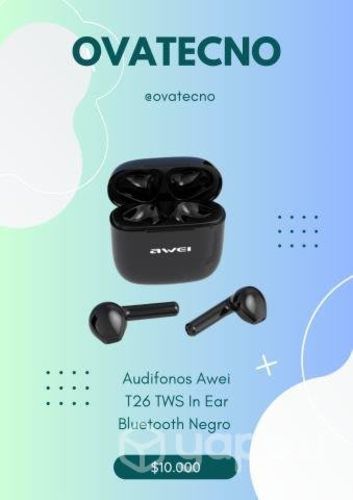 Audifonos Awei T26 TWS In Ear Bluetooth Negro
