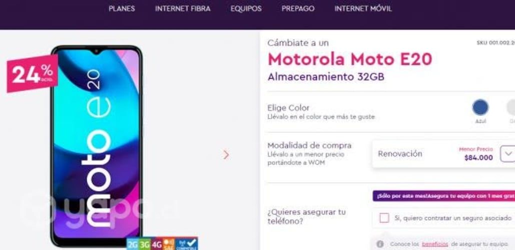 Celular nuevo motorola e 20