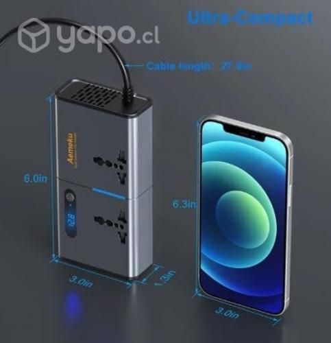 Inversor Voltaje para auto: 200W de 12V a 220v